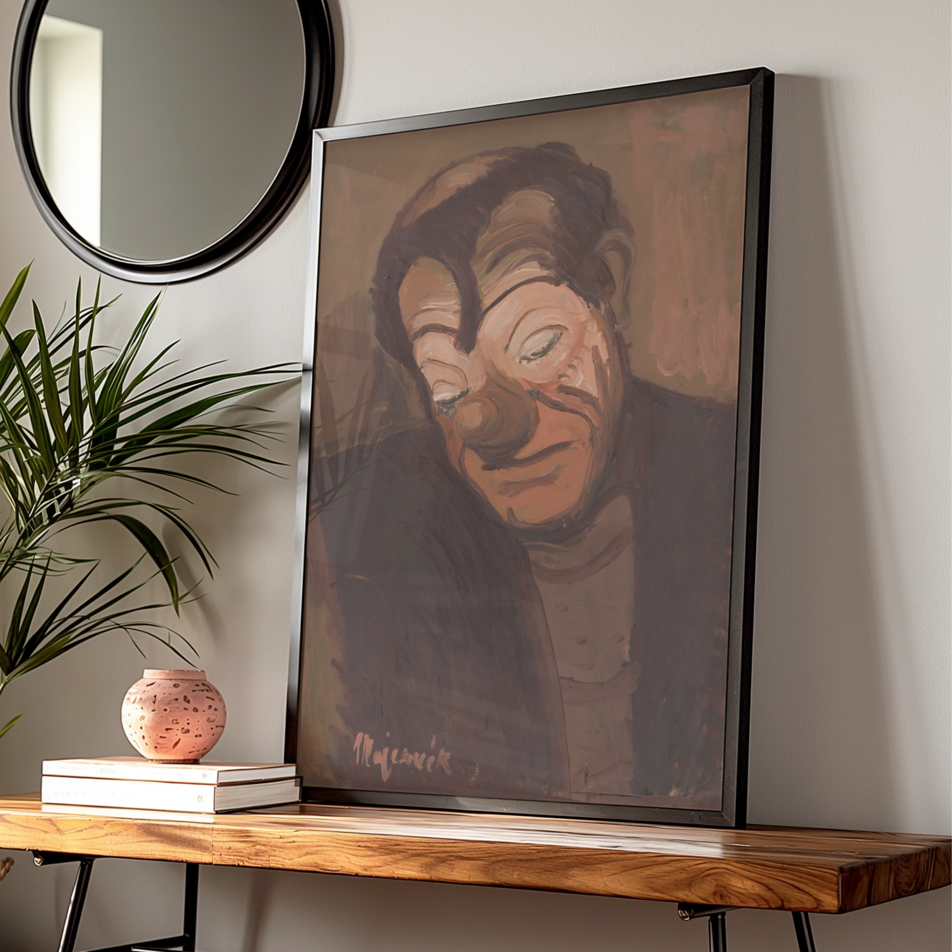 Halloween Creepy Face Poster, Spooky Portrait Wall Art, Dark Gothic Print, Horror Decor