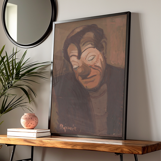 Halloween Creepy Face Poster, Spooky Portrait Wall Art, Dark Gothic Print, Horror Decor