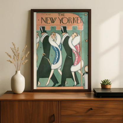 New Yorker 1926 Art Deco Cover Poster, Vintage Fashion Wall Art, 1920s Flapper Print