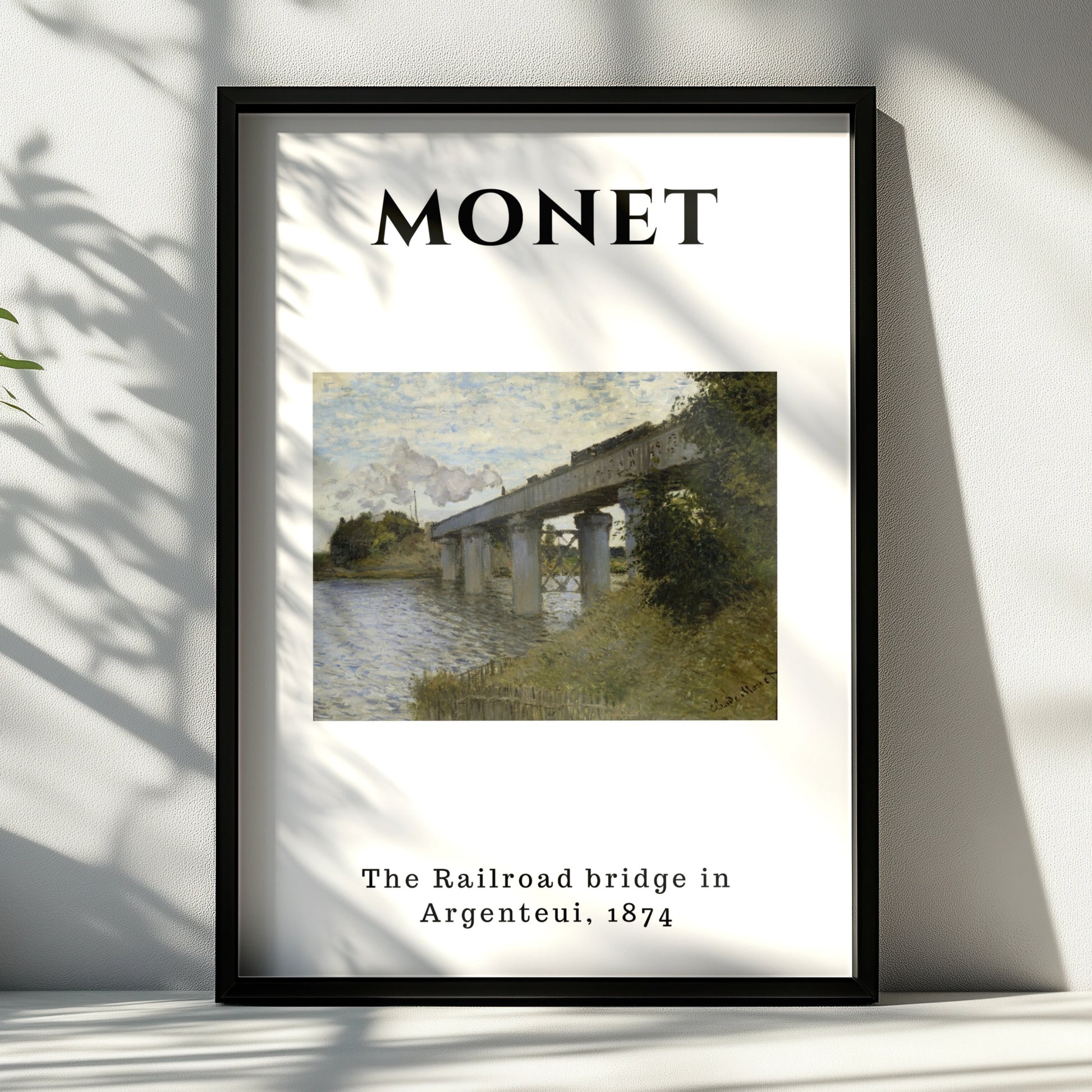 Monet Railroad Bridge Argenteuil Wall Art Print | Impressionist Vintage Poster – product image 6