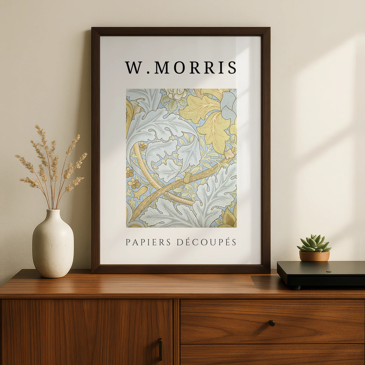 William Morris Botanical Wall Art Print | Blue Gold Floral Leaf Poster, Living Room Decor – product image 2