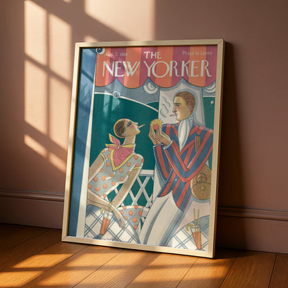 The New Yorker August 1926 Art Deco Cover Poster, Vintage 1920s Roaring Twenties Wall Art