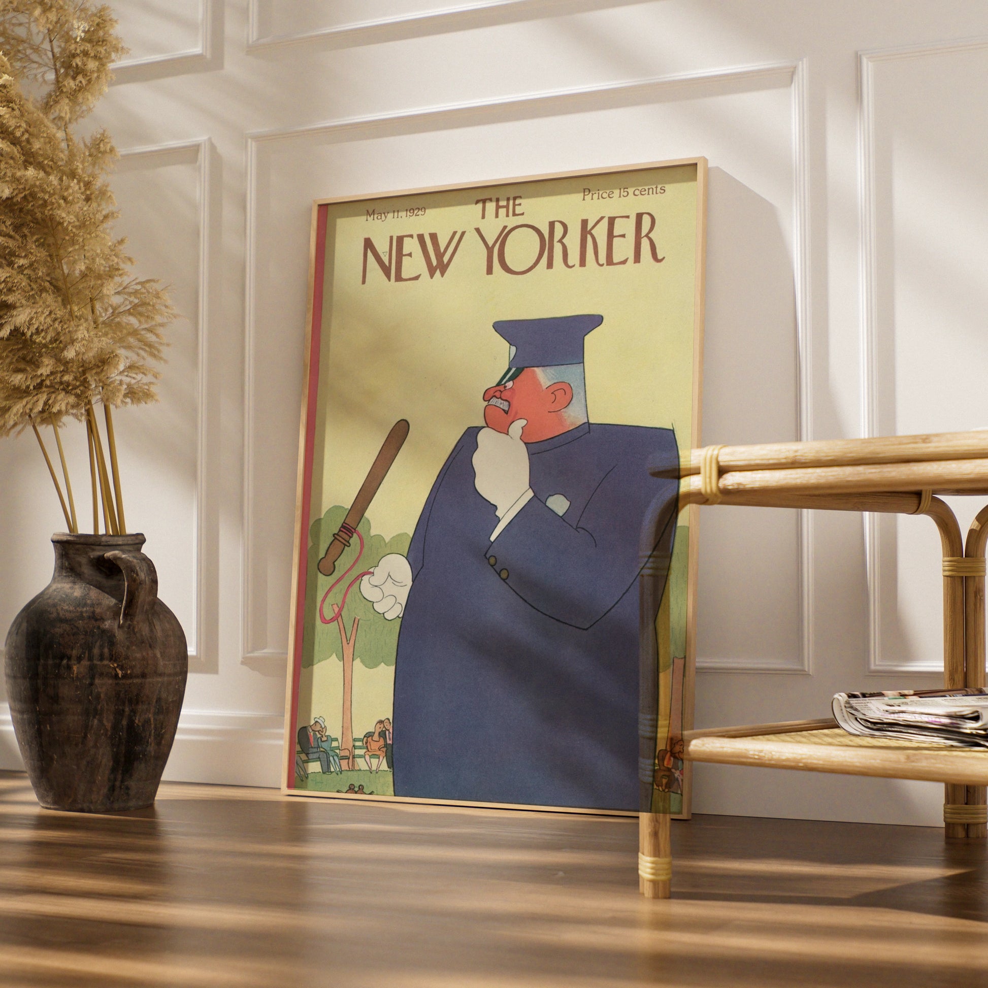 The New Yorker May 1929 Cover Poster, Vintage Police Officer Park Art Print