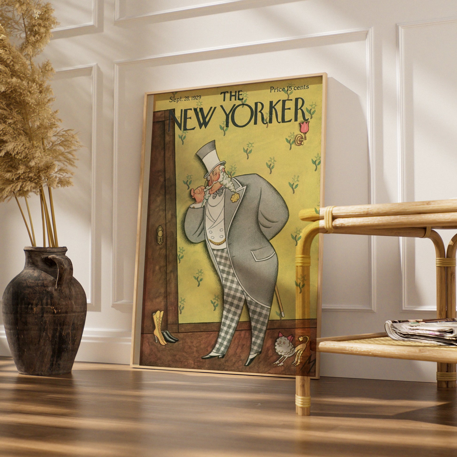 The New Yorker 1929 Cover Poster, Vintage Gentleman Top Hat Wall Art Print