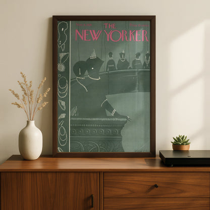 New Yorker 1926 Cover Poster, Art Deco Theatre Women, Vintage Magazine Wall Art