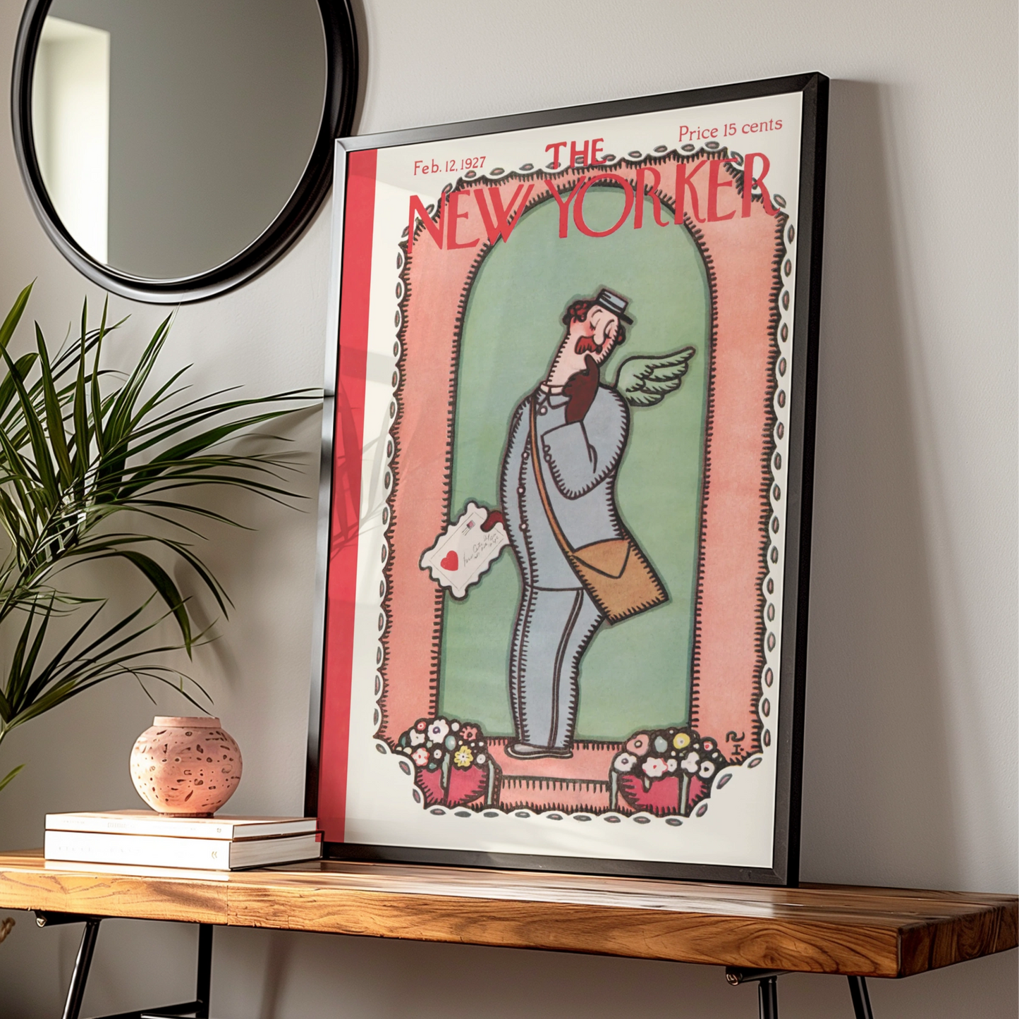 New Yorker Cover 1927 Poster, Valentine Postman Wall Art, Vintage Magazine Print