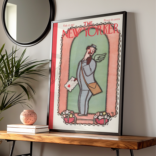 New Yorker Cover 1927 Poster, Valentine Postman Wall Art, Vintage Magazine Print