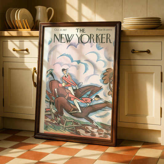 The New Yorker October 1927 Fox Hunt Cover Poster, Vintage Equestrian Wall Art