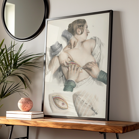Vintage Medical Anatomy Poster, Victorian Surgical Illustration, Halloween Art Print
