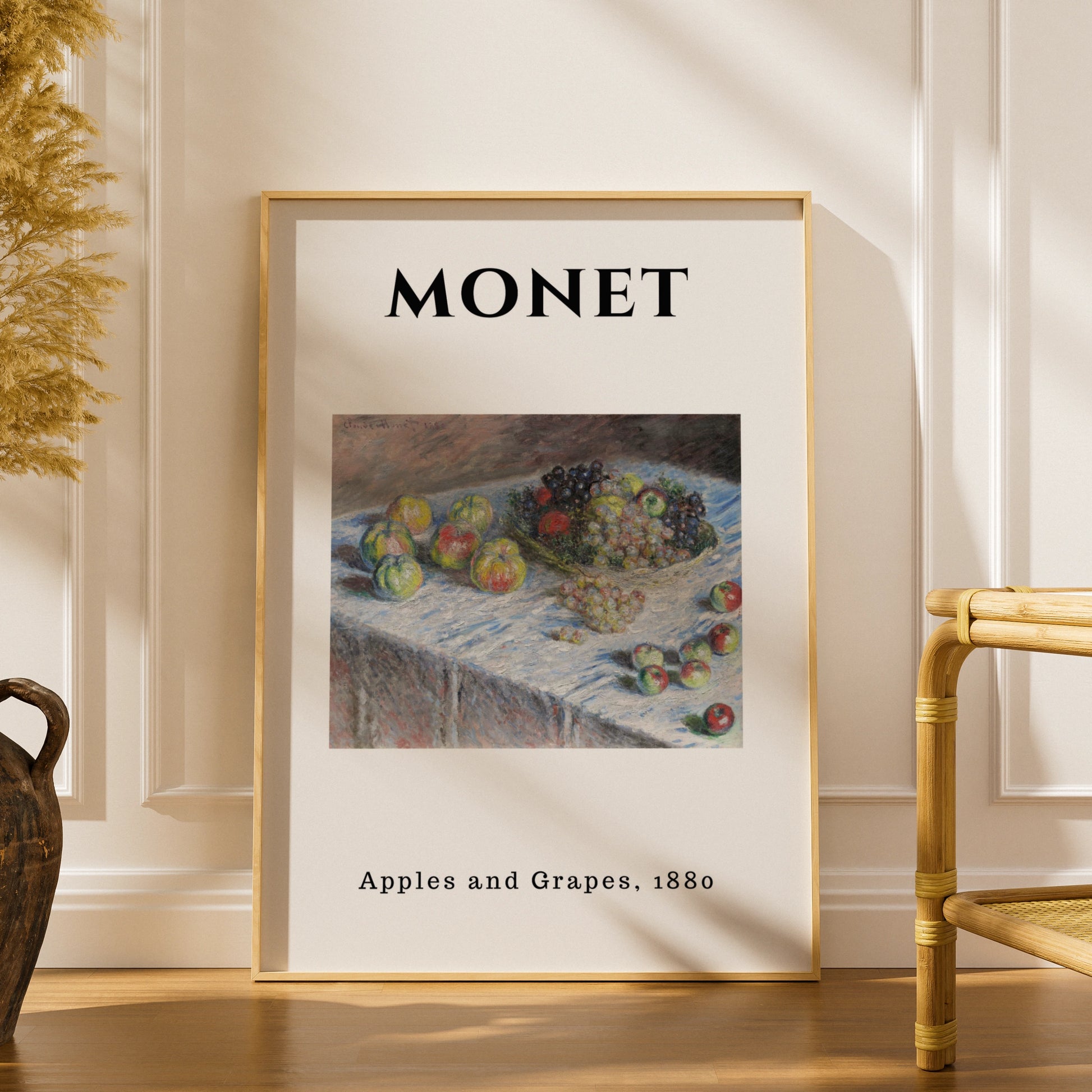 Monet Apples and Grapes 1880 Wall Art Print | Impressionist Fruit Still Life Poster – product image 1