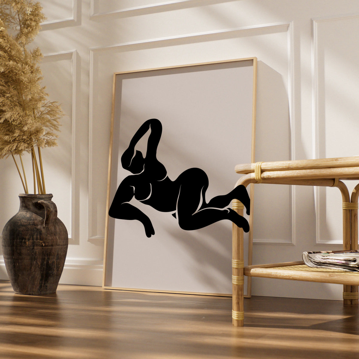 Henri Matisse Black Figure Poster, Reclining Woman Wall Art, Minimalist Body Print