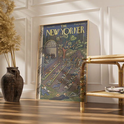 The New Yorker August 1927 Poster, Outdoor Concert Park Print, Vintage NYC Wall Art