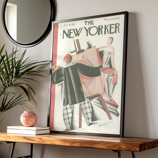 The New Yorker October 1926 Cover Art Poster, Art Deco Painter Studio Wall Art