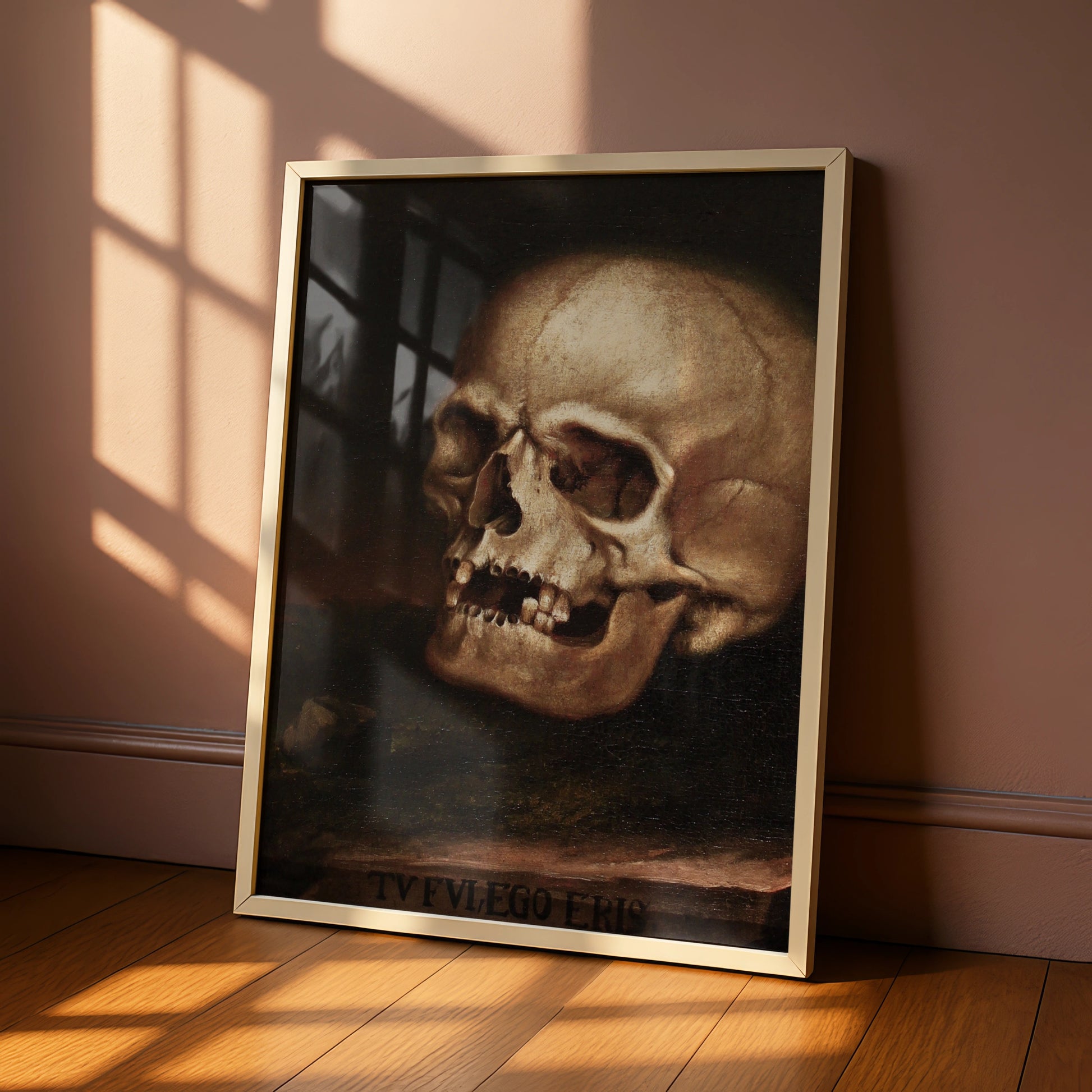 Skull Vanitas Old Master Art Print, Halloween Gothic Memento Mori Dark Academia Poster