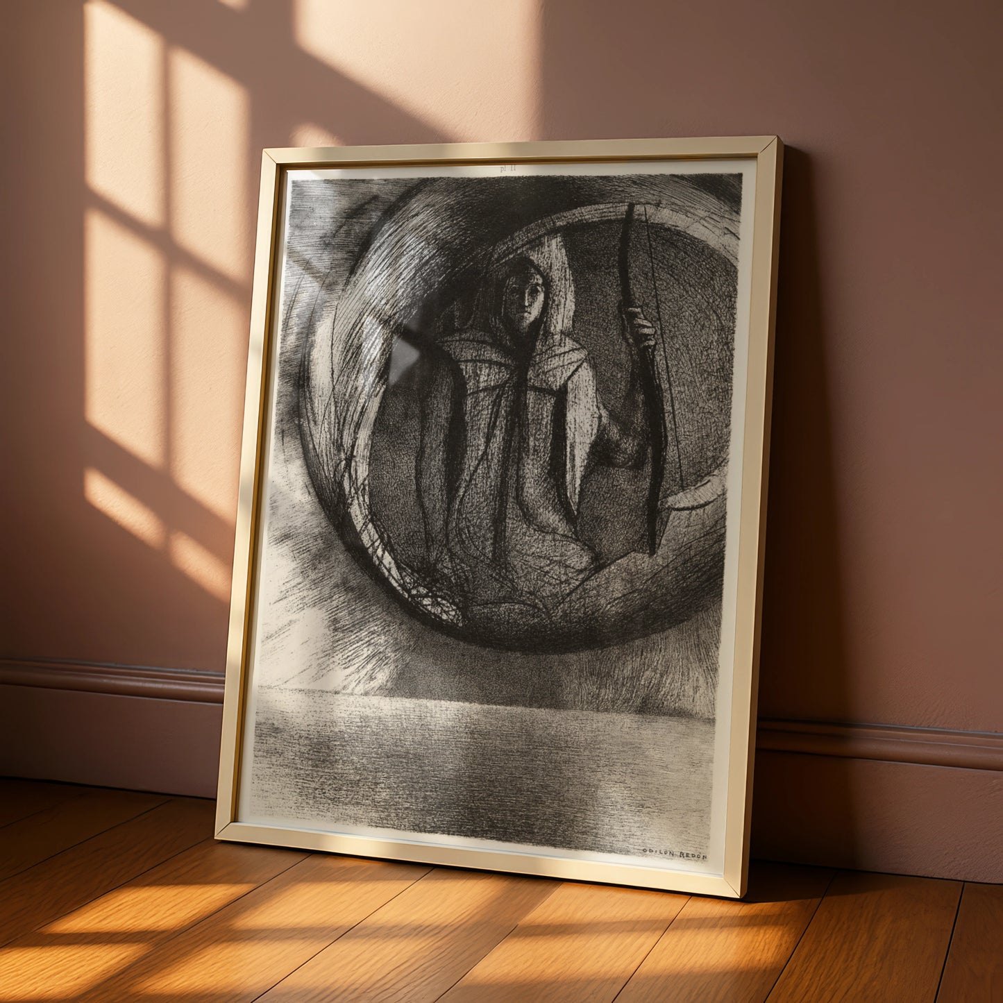 Odilon Redon Dark Figure Poster, Gothic Halloween Wall Art, Symbolist Black Print