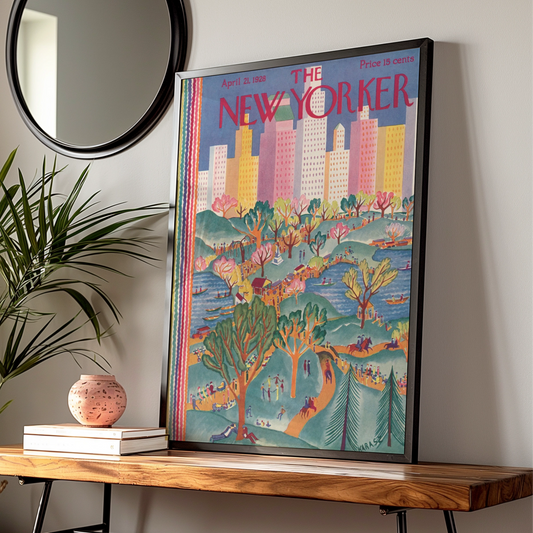 The New Yorker April 1928 Cover Poster, Central Park Spring Art Print, NYC Wall Art