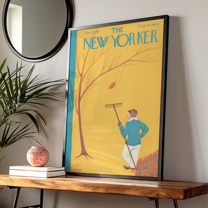 Vintage The New Yorker Art Poster, 1926 Autumn Scene, Retro Wall Art for Home Decor