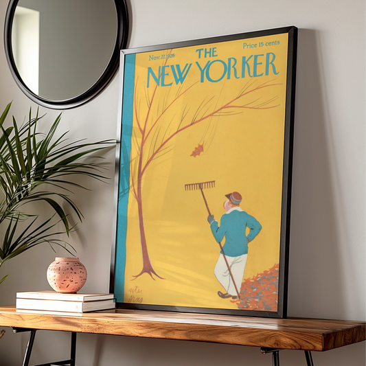 Vintage The New Yorker Art Poster, 1926 Autumn Scene, Retro Wall Art for Home Decor