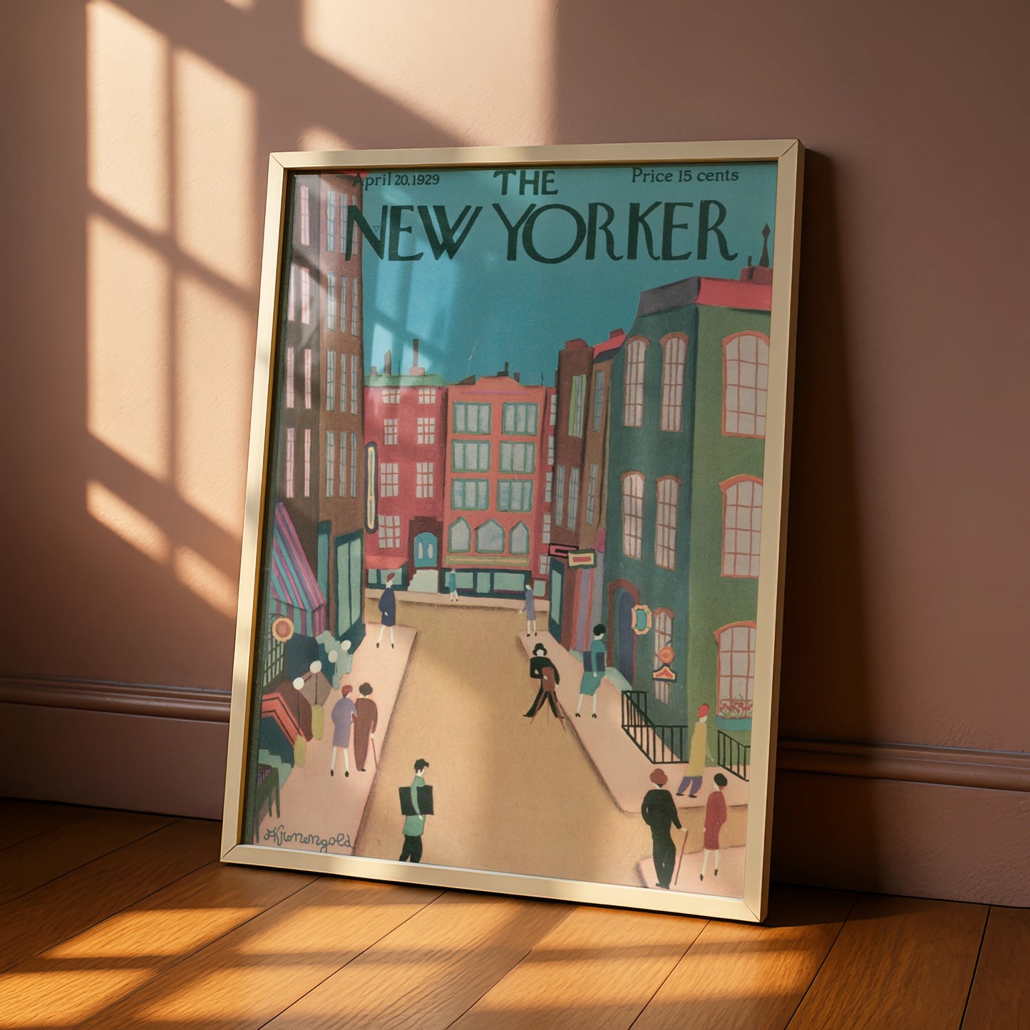 The New Yorker April 1929 Cover Poster, Vintage NYC Street Scene Wall Art Print