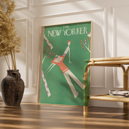 The New Yorker July 1926 Cover Poster, Vintage Art Deco Wall Art, Green Retro Print
