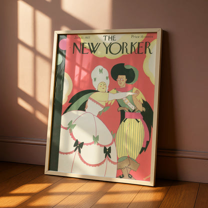 New Yorker 1927 Vintage Cover Poster, Art Deco Masquerade Ball Print, Retro Wall Art