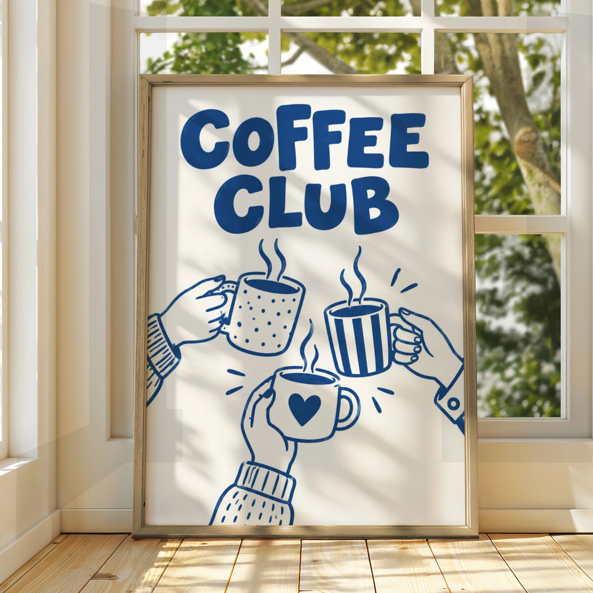 Coffee Club Cartoon Poster