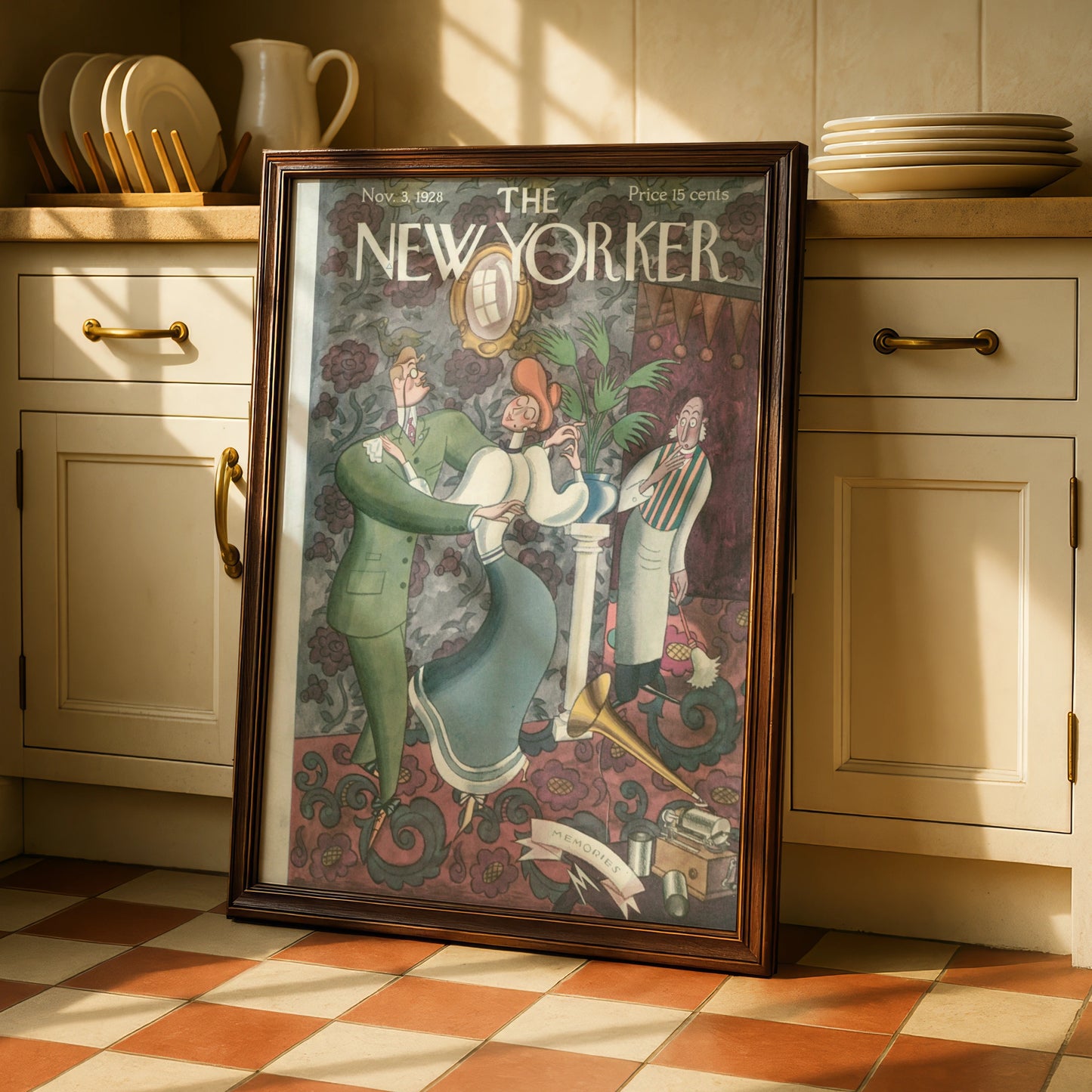 The New Yorker November 1928 Vintage Cover Poster, Retro Couple Dancing Wall Art