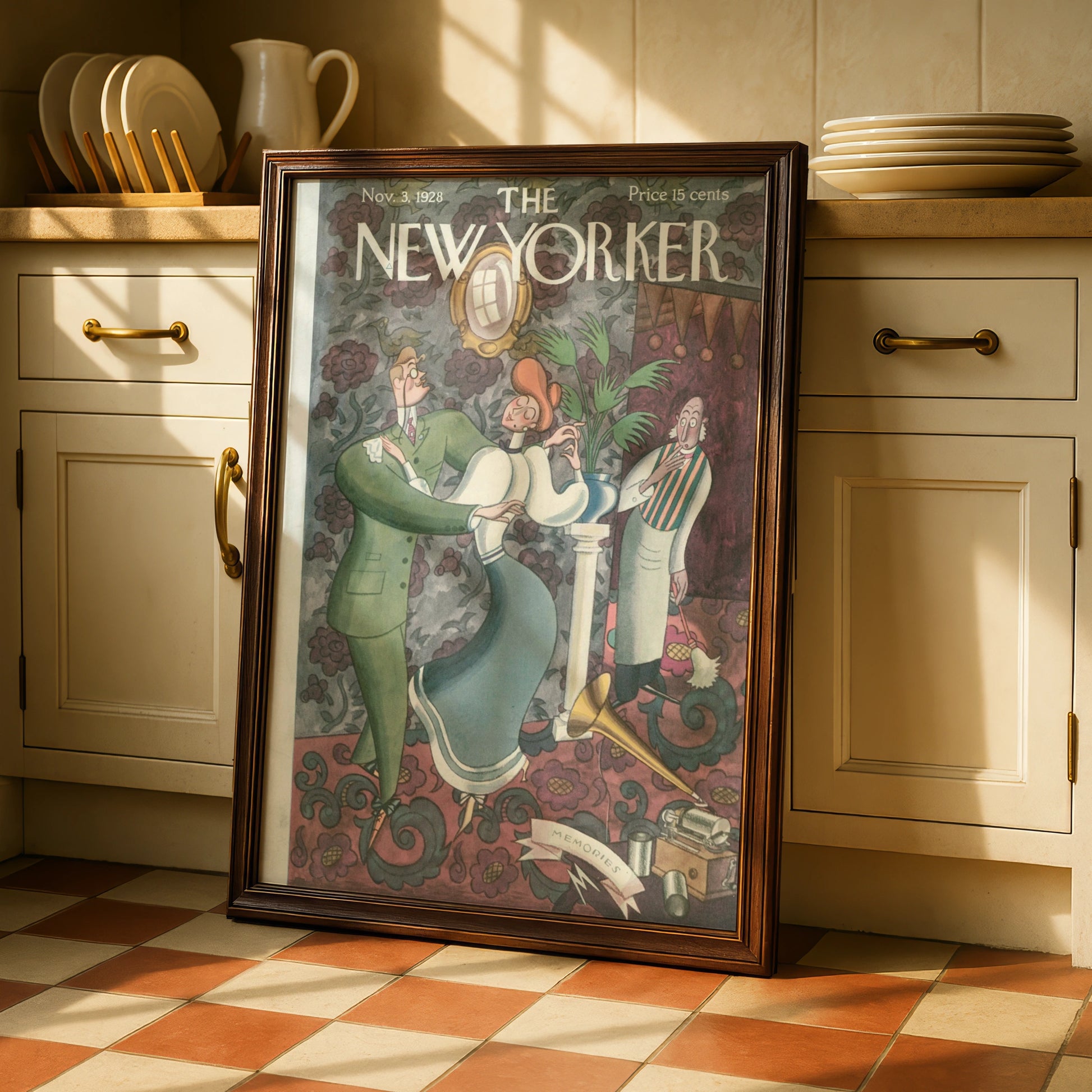 The New Yorker November 1928 Vintage Cover Poster, Retro Couple Dancing Wall Art