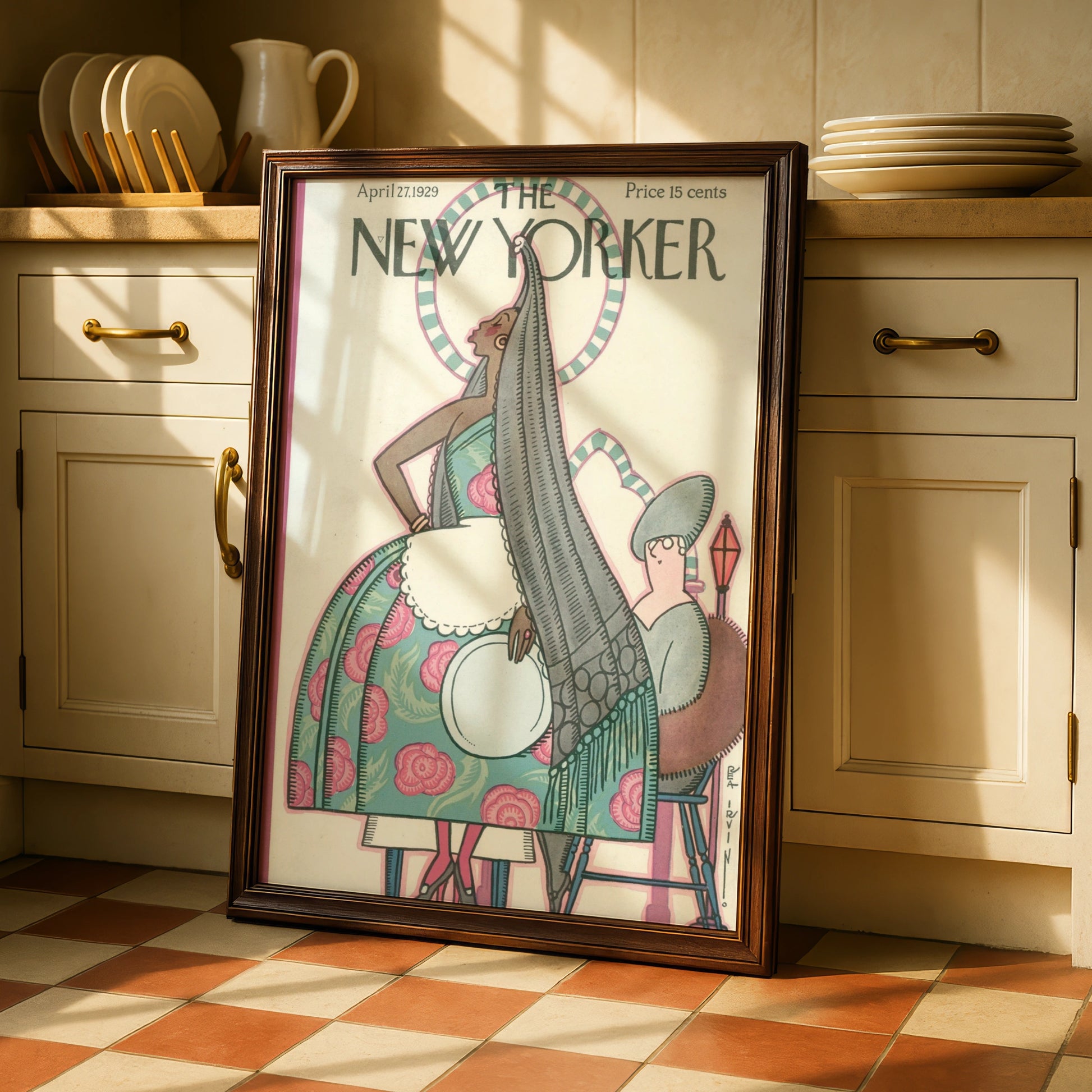 The New Yorker April 1929 Cover Poster, Rea Irvin Art Deco Maid Print, Vintage Wall Art