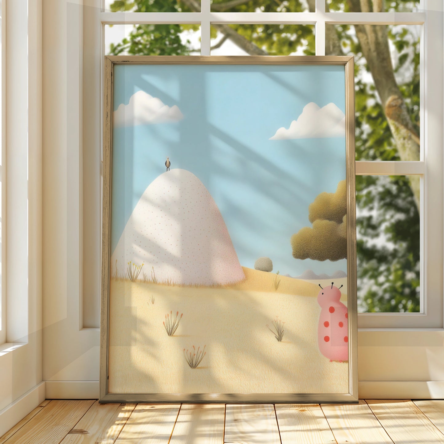 Cute Nursery Wall Art, Whimsical Caterpillar Print, Children's Pastel Poster, Kids Room Decor