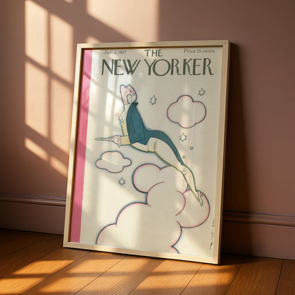 The New Yorker January 1927 Cover Poster, Eustace Tilley Art Deco Wall Art Print