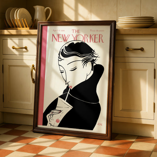 New Yorker April 1926 Cover Poster, Art Deco Woman, Vintage Magazine Wall Art