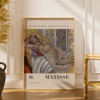 Cut Paper Nude Figure Wall Art Print, Colourful Modernist Vintage Poster – product image 1