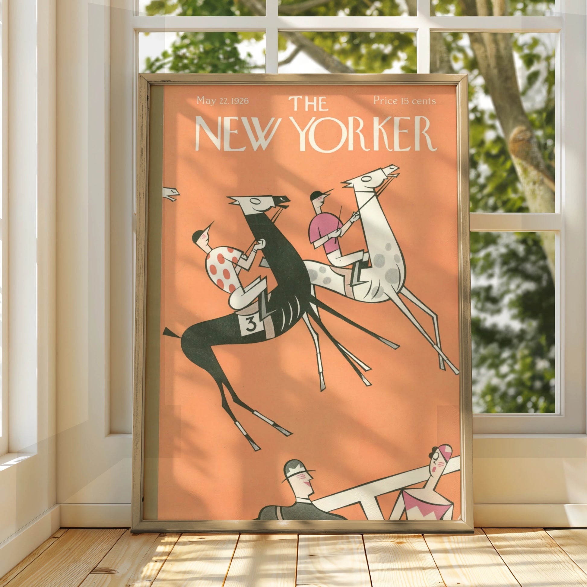 The New Yorker May 1926 Horse Racing Cover Poster, Art Deco Jockey Wall Art Print