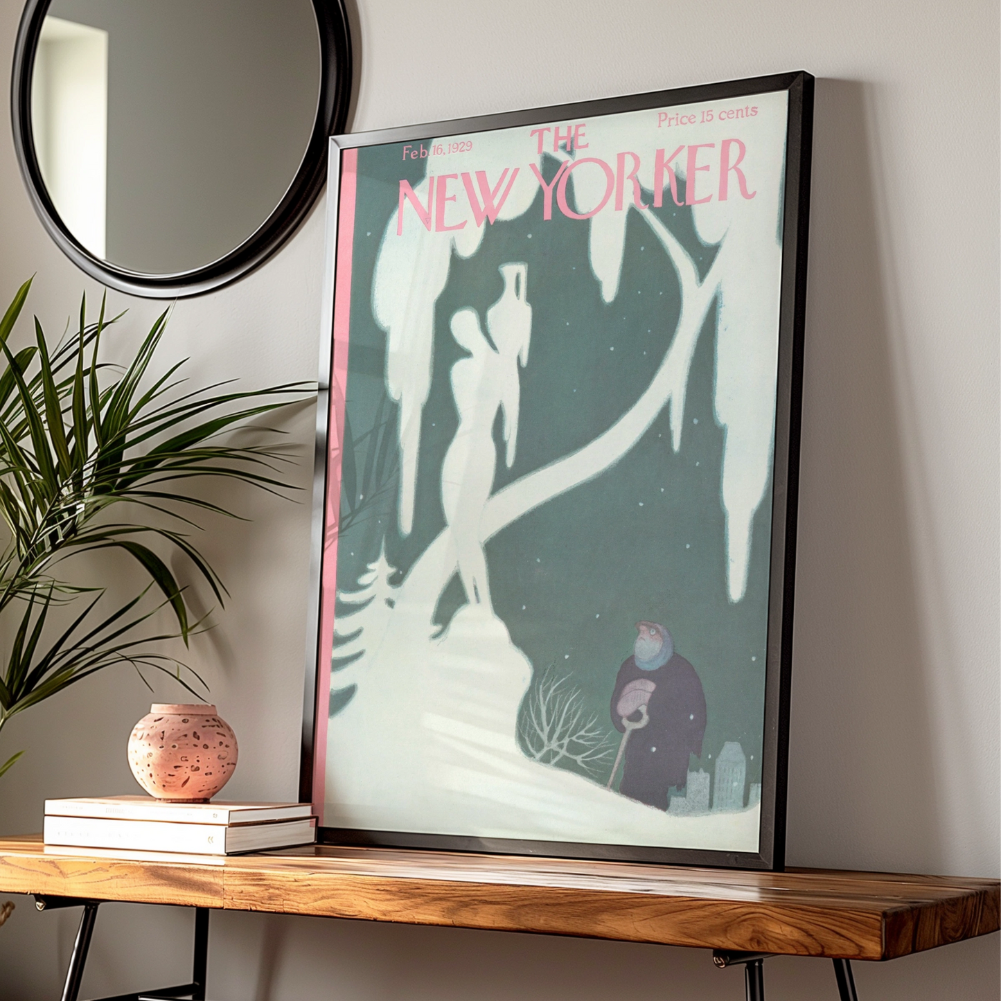 The New Yorker February 1929 Winter Snow Cover Poster, Vintage Magazine Wall Art