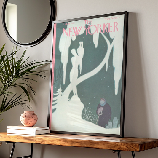 The New Yorker February 1929 Winter Snow Cover Poster, Vintage Magazine Wall Art