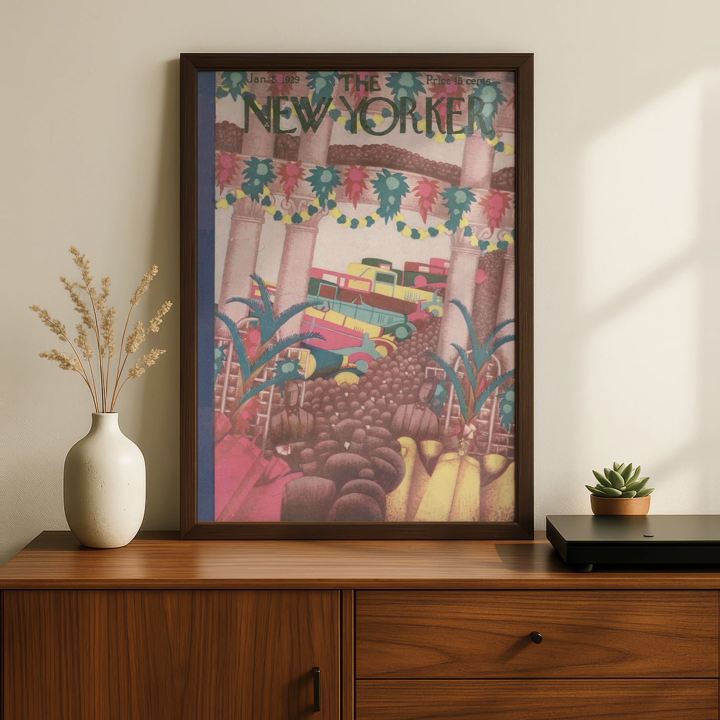 New Yorker 1929 Cover Art Poster, Vintage Art Deco Car Show Print, Retro Wall Art