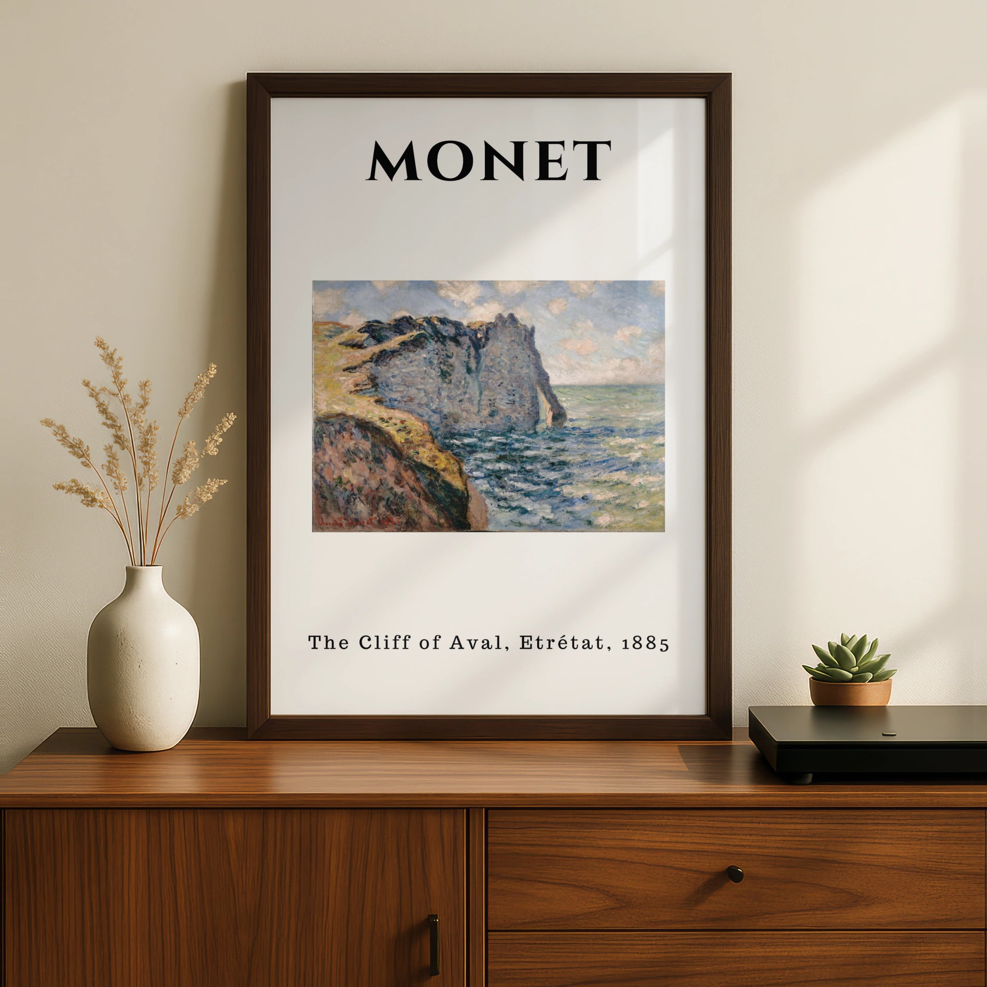 Monet Cliff of Aval Etretat Wall Art Print | Impressionist Coastal Poster, Living Room – product image 2