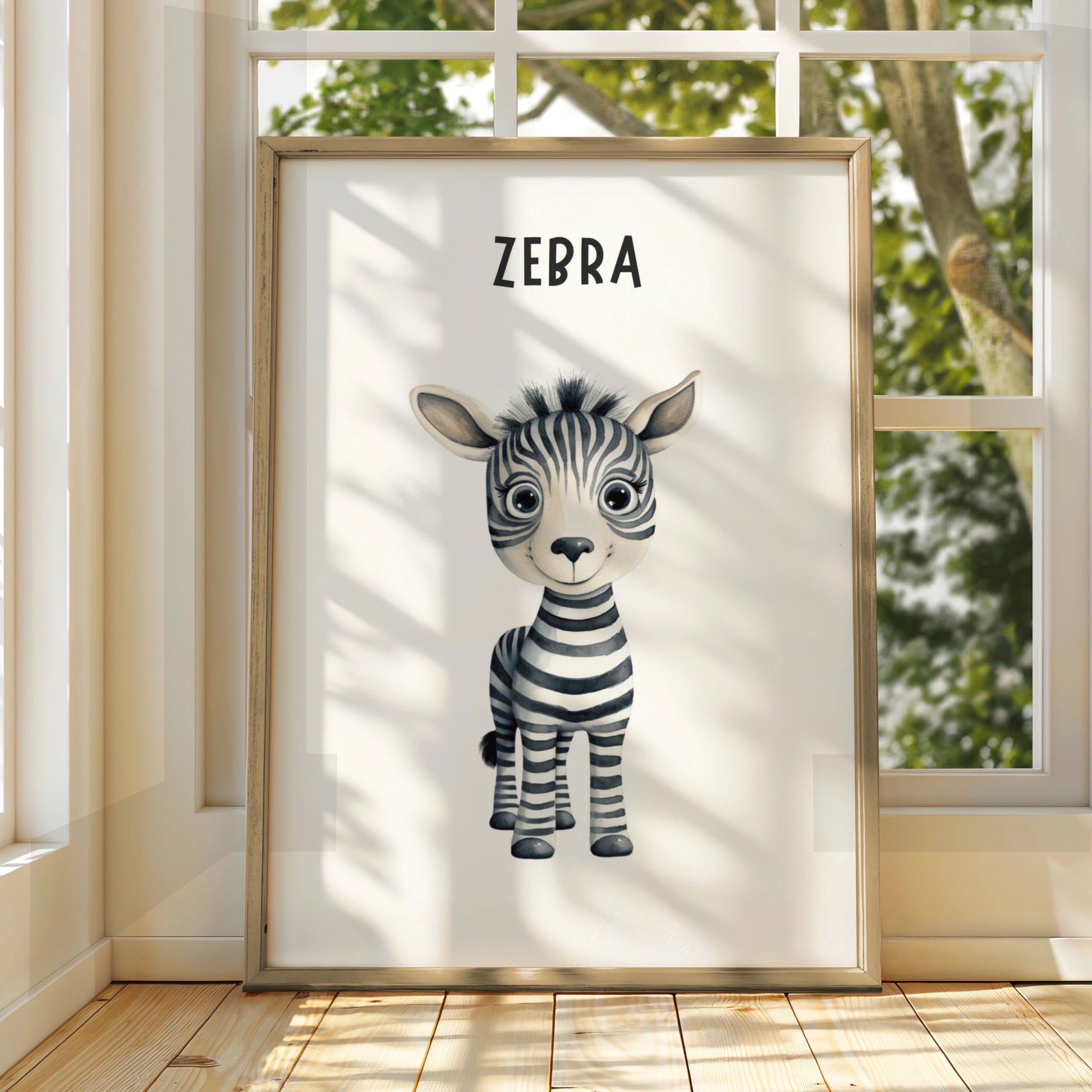 Zebra Nursery Wall Art, Baby Animal Poster, Kids Room Print, Safari Decor