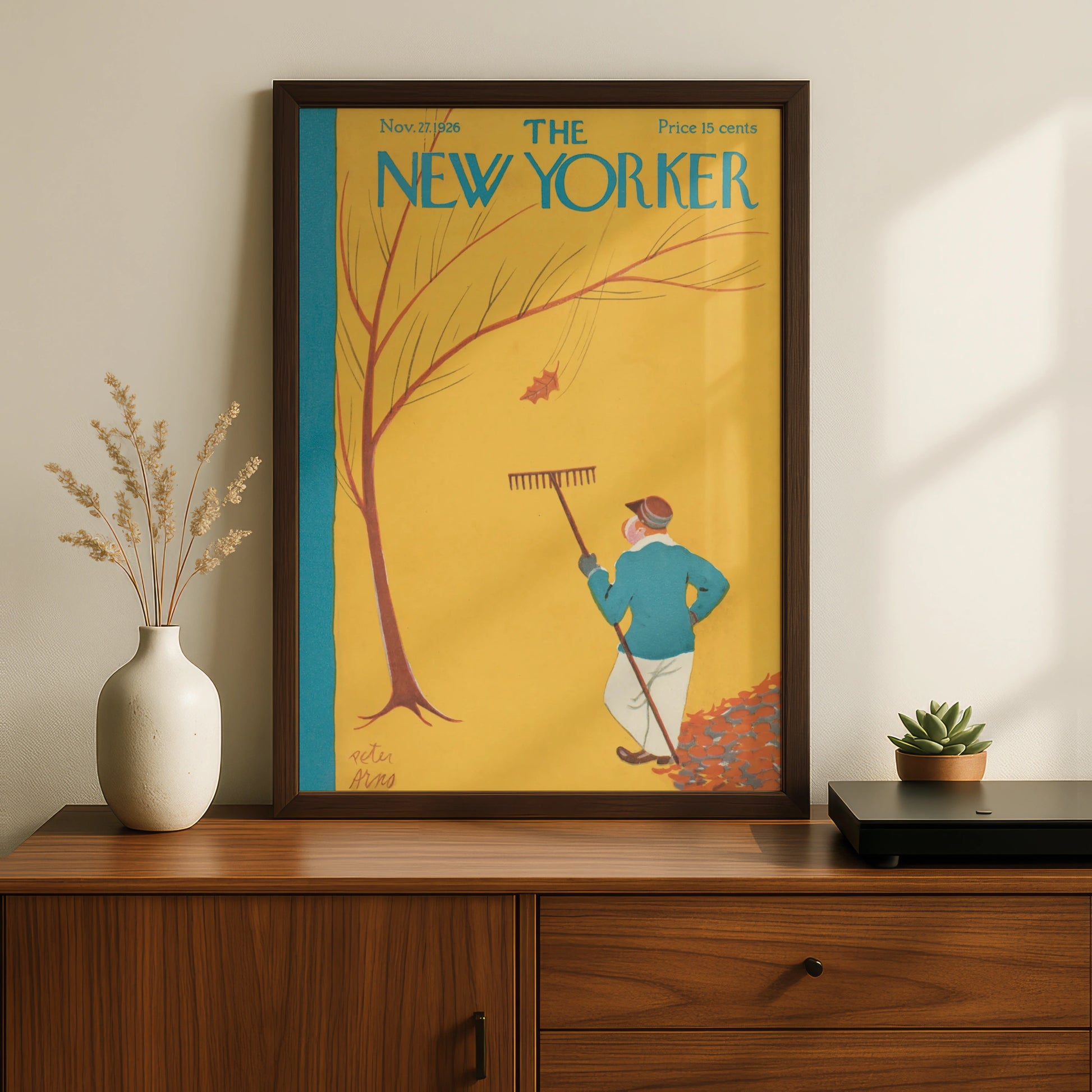 Vintage The New Yorker Art Poster, 1926 Autumn Scene, Retro Wall Art for Home Decor
