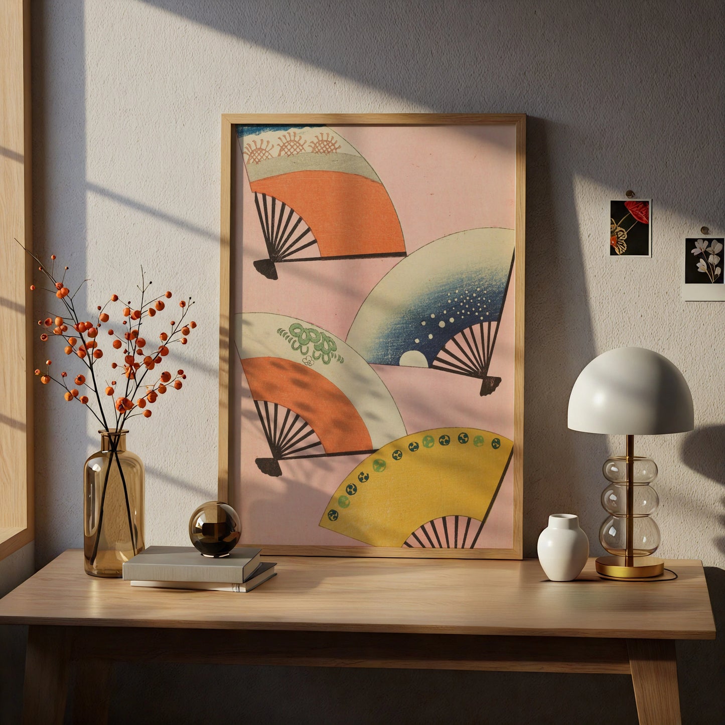 Japanese Fan Art Print, Vintage Woodblock Wall Art, Japandi Poster, Bijutsukai 1901 – A4 print