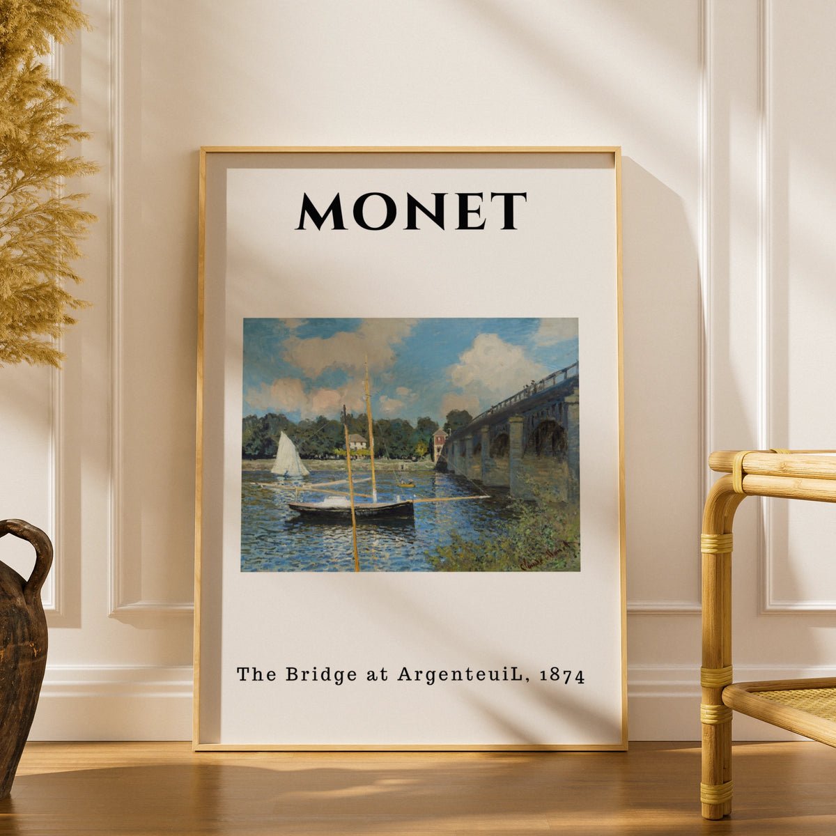 Monet Bridge at Argenteuil Wall Art Print | Impressionist Poster, Living Room Decor – product image 1