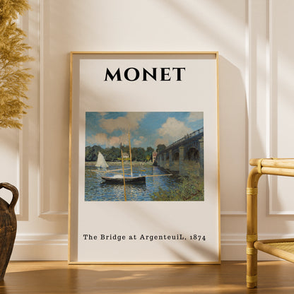 Monet Bridge at Argenteuil Wall Art Print | Impressionist Poster, Living Room Decor – product image 1