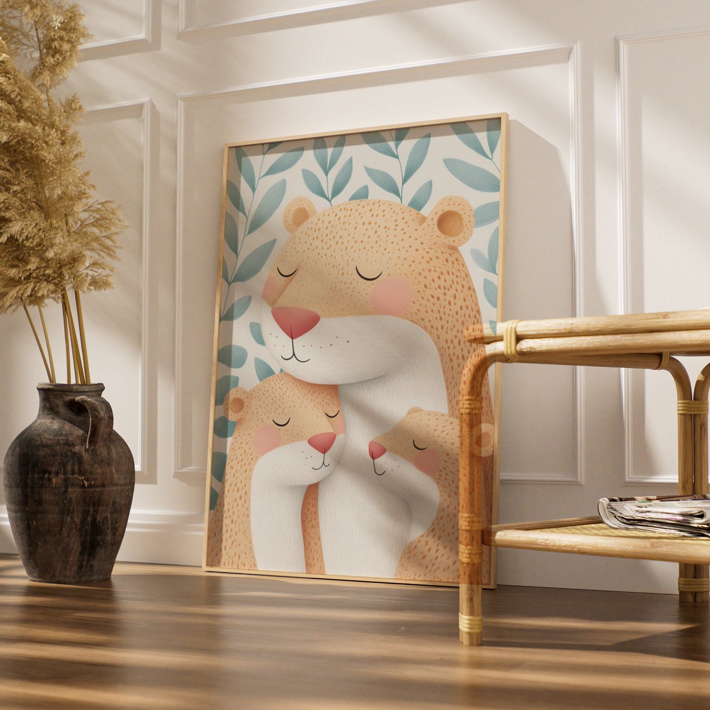 Bear Family Nursery Wall Art, Cute Bear Print, Baby Animal Poster, Kids Room Decor