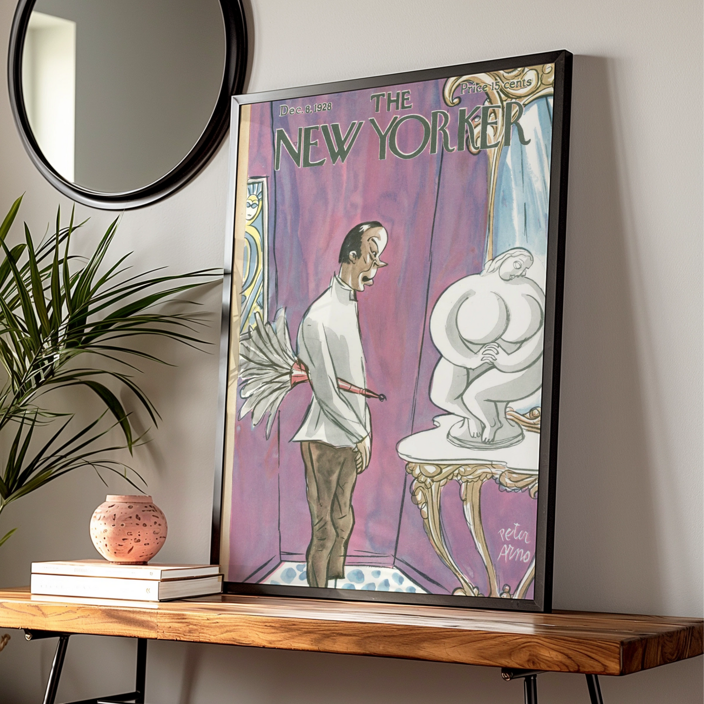 The New Yorker December 1928 Cover Art Poster, Peter Arno Vintage Wall Print