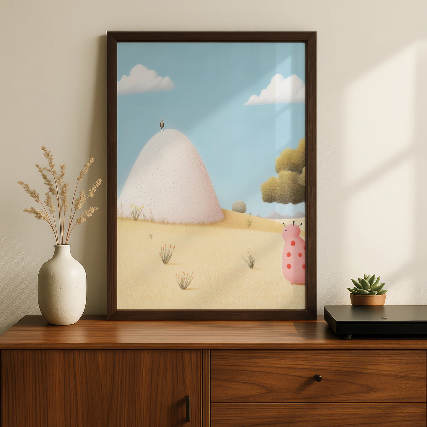 Cute Nursery Wall Art, Whimsical Caterpillar Print, Children's Pastel Poster, Kids Room Decor