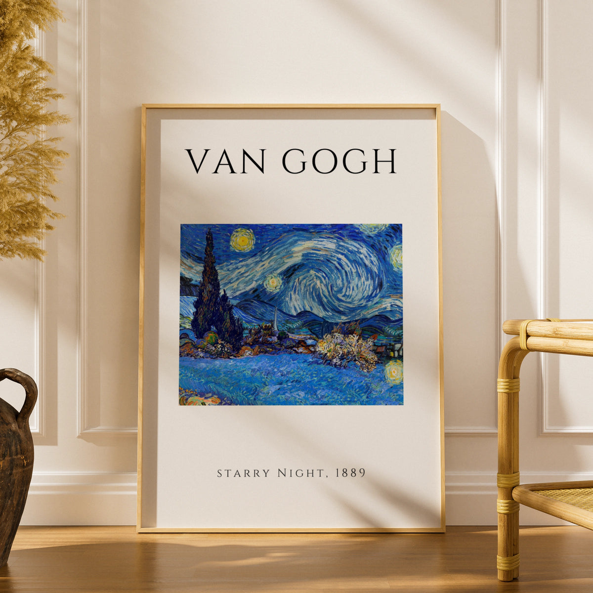 Van Gogh Starry Night Wall Art Print | Blue Swirling Sky Vintage Poster, Gallery Wall – product image 1