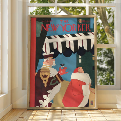 New Yorker Cover Poster Dec 1927, Vintage Art Deco Magazine Wall Art Print