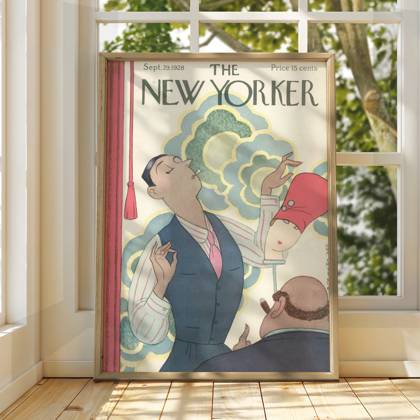 The New Yorker September 1928 Cover Art Poster, Art Deco Vintage Magazine Wall Art