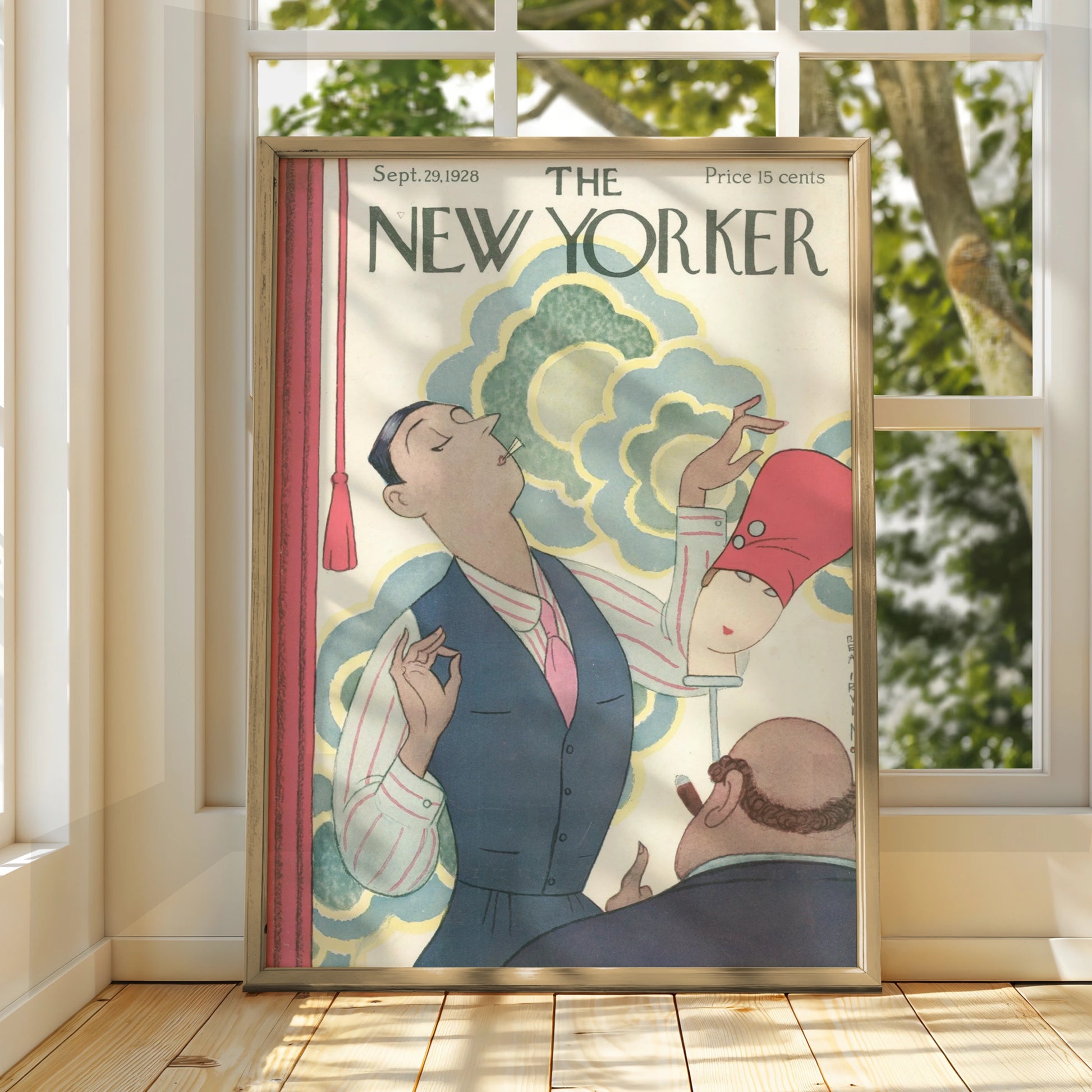 The New Yorker September 1928 Cover Art Poster, Art Deco Vintage Magazine Wall Art